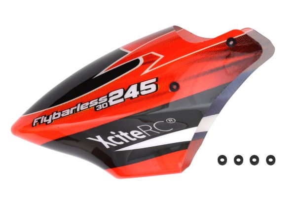 Kabinenhaube rot /schwarz für Flybarless 245 3D Hubschrauber