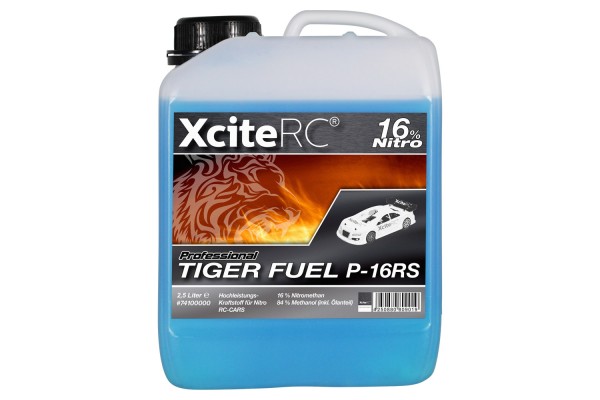Tiger Fuel Professional Kraftstoff P-16RS 2,5 Liter mit 16% Nitromethan für RC CAR Nitro Fahrzeuge
