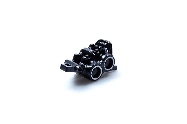 MAGURA Bremszange MT5 ABS, schwarz, Laserung silber, drehbarer Leitungsanschluss, mit Bremsbelägen (