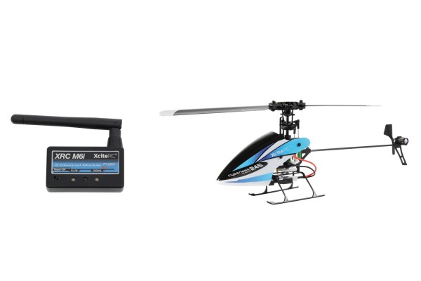 XciteRC Flybarless 245 Trainer RTF 2.4 GHz 4 Kanal Hubschrauber blau/weiß mit M6i 6 Kanal Sendermodu