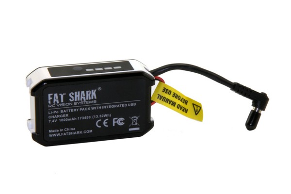 Fatshark Akku 1800 mAh mit LED Ladestandsanzeige und USB-Ladung