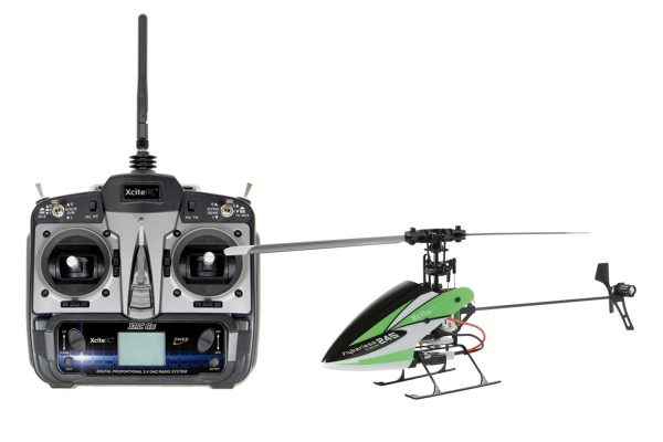 XciteRC Flybarless 245 Trainer RTF 2.4 GHz 4 Kanal Hubschrauber grün/weiß mit 6S Profi 6 Kanal Send