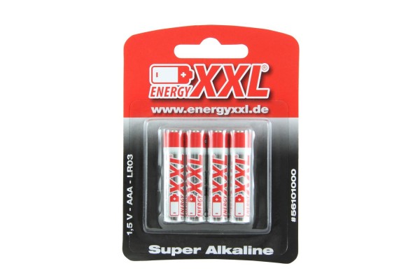 energyXXL Micro Batterien Typ AAA Super Alkaline 1,5V 4 Stück