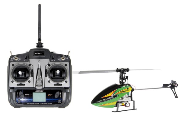 XciteRC Flybarless 200 Trainer RTF 2.4 GHz 4 Kanal Hubschrauber gelb/grün mit 6S Profi 6 Kanal Sende