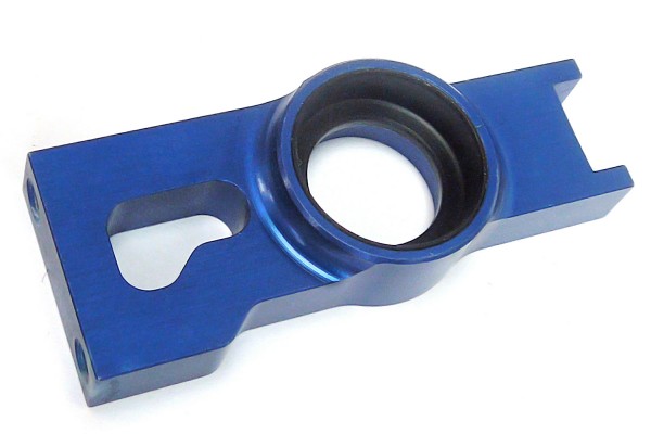 KM-Racing K8 Aluminium Getriebewellenbock links inkl. Lagerbuchse 8 x 14 x 4 mm (blau)