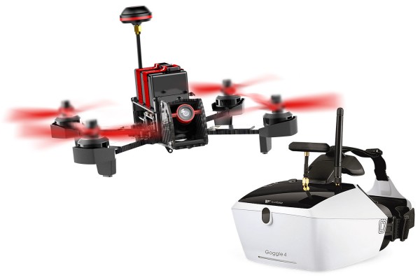 Walkera Furious 215 Racing-Quadrocopter RTF - FPV-Drohne mit HD Kamera, Videobrille Goggle V4, Akku,