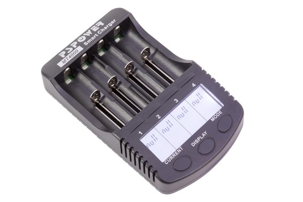 XciteRC Ladegerät für NiMH AA/AAA/SC/C und LiIo mit USB-Ausgang, Kapazitätsanzeige und Innenwidersta