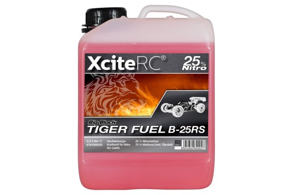 Tiger Fuel Big Block Kraftstoff B-25RS 2,5 Liter mit 25% Nitromethan für RC CAR Nitro Wettwerbsfahrz