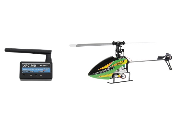 XciteRC Flybarless 200 Trainer RTF 2.4 GHz 4 Kanal Hubschrauber gelb/grün mit M6i 6 Kanal Sendermodu