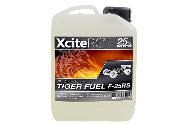 Tiger Fuel Factory Team Kraftstoff F-25RS 2,5 Liter mit 25% Nitromethan für RC CAR Nitro Wettbewerbs