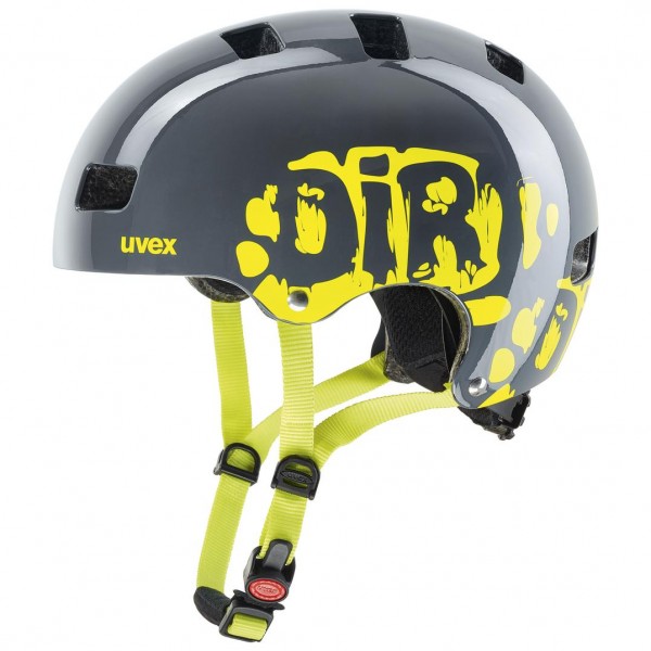 UVEX Bike-Helm kid 3 dirtbike grey-lime Größe S (51-55 cm)