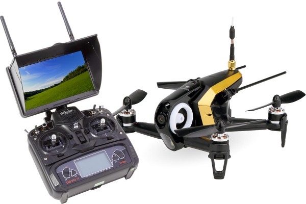 Walkera FPV Racing-Quadrocopter Rodeo 150 RTF schwarz - FPV-Drohne mit HD-Kamera, FPV-Monitor, Akku,