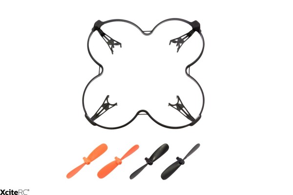 Crashset Rocket 65XXS schwarz/orange (Rotorblätter, Rotorschutzbügel)