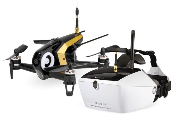 Walkera FPV Racing-Quadrocopter Rodeo 150 RTF schwarz - FPV-Drohne mit HD-Kamera, Goggle V4 Videobri