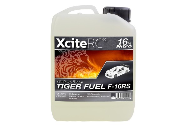 Tiger Fuel Factory Team Kraftstoff F-16RS 2,5 Liter mit 16% Nitromethan für RC CAR Nitro Wettbewerbs
