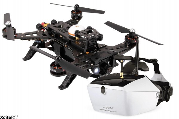 XciteRC FPV Racing-Quadrocopter Runner 250 RTF - FPV-Drohne mit HD Kamera, Videobrille Goggle V4, Ak